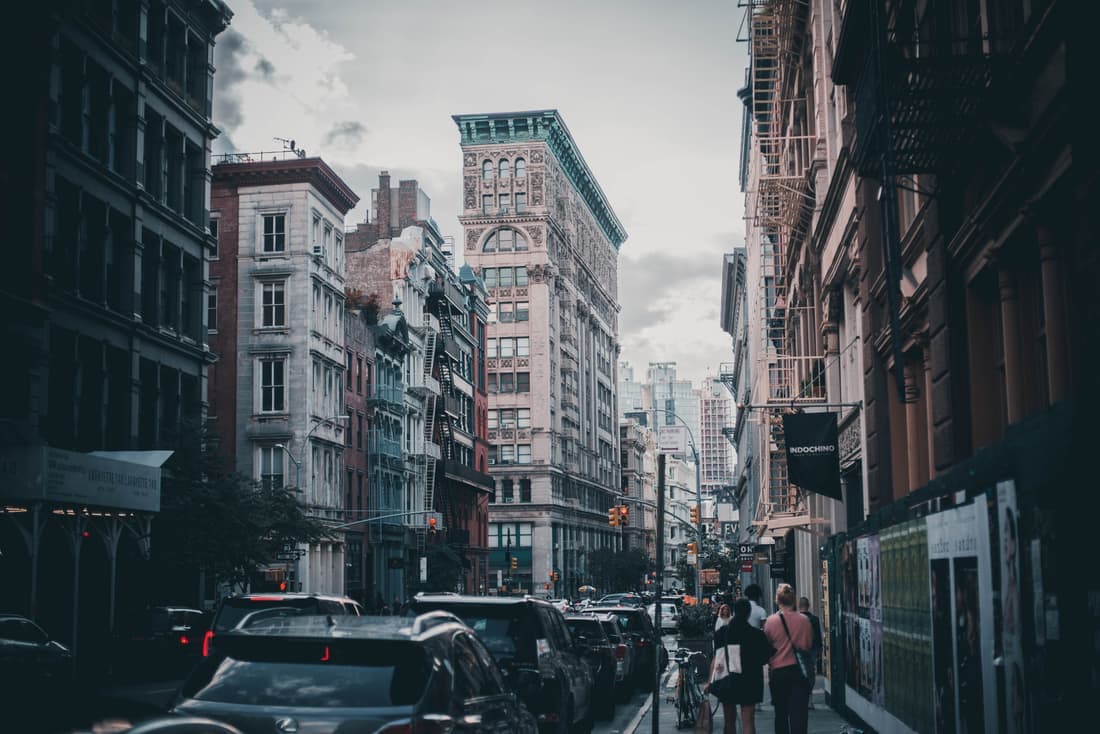 A New York street with traffic