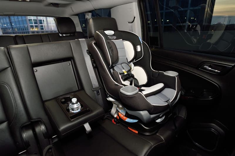 An empty child car seat in a vehicle — category photo, not this specific model