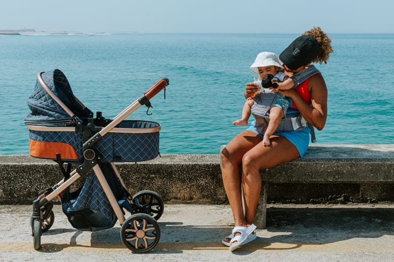 A stroller with an infant carrier attached — category photo, not this specific model